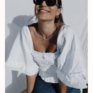ISO Free People Shirred Perfection Top